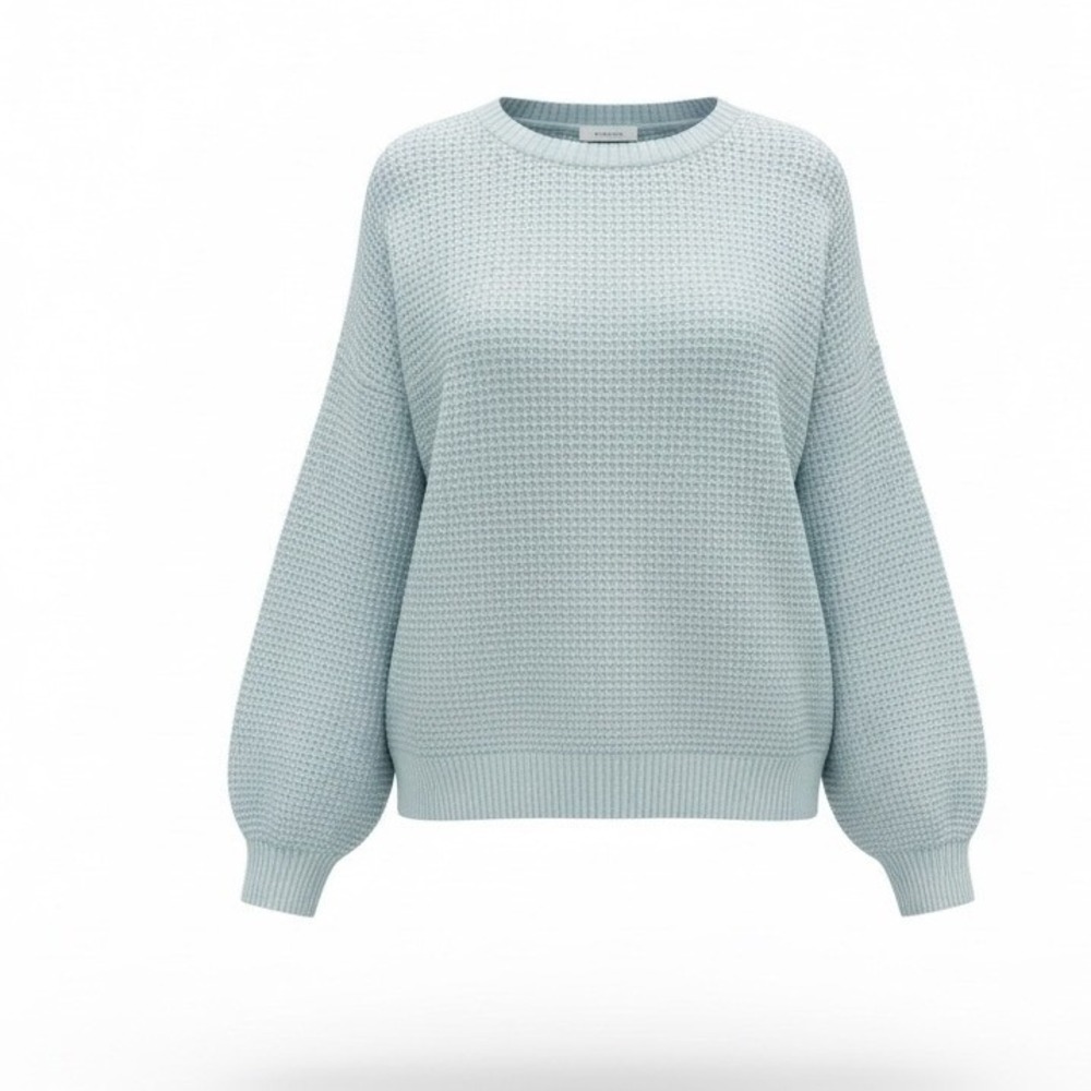 Z‎ Supply Sage Oversized Waffle Knit Balloon Sleeve Sweater Small Green Pastel